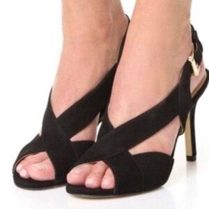 Michael Michael Kors black suede slingback heels